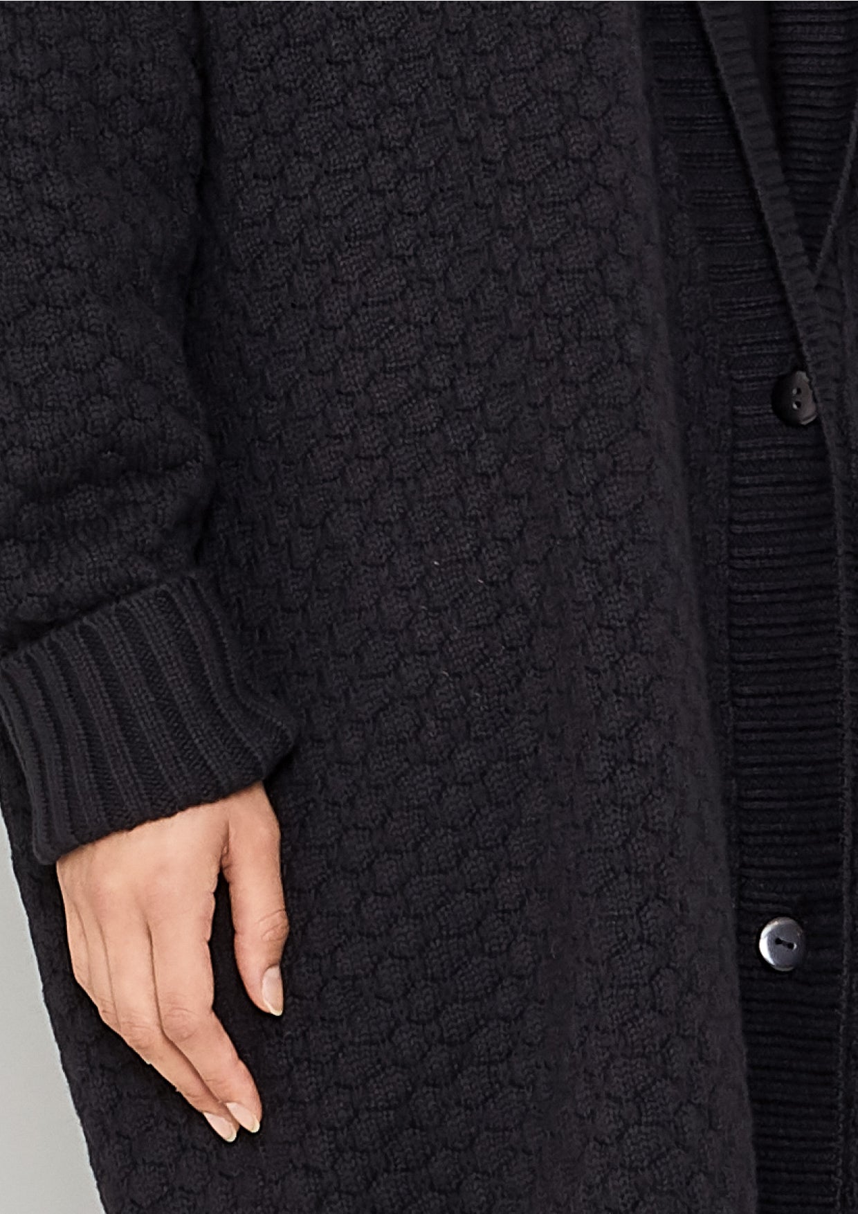 COZY CARDIGAN - KNIT PEARL black - BERENIK
