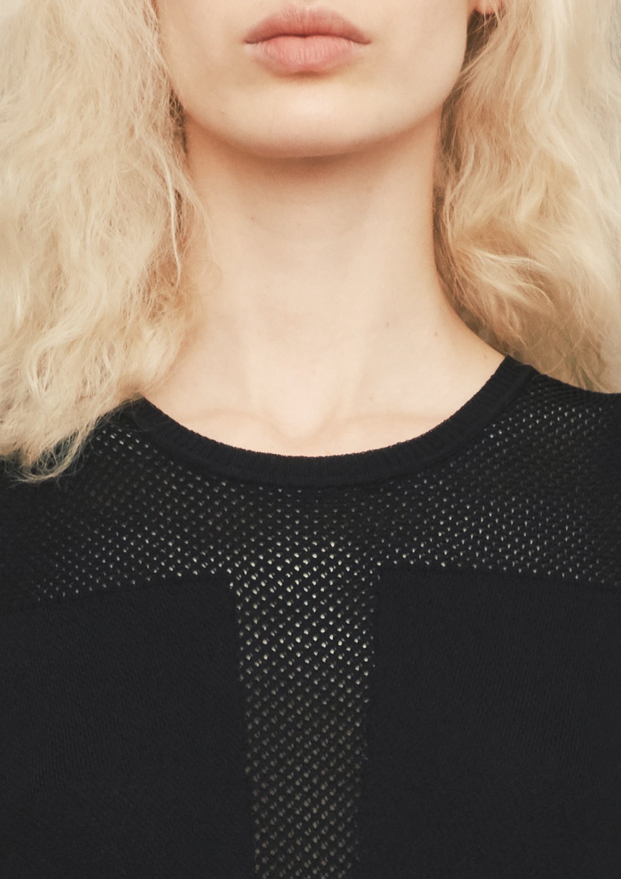 SHIRT SLEEVELESS STRETCH - KNIT black - BERENIK