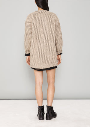 CARDIGAN - WOOL BLEND KNIT beige - BERENIK