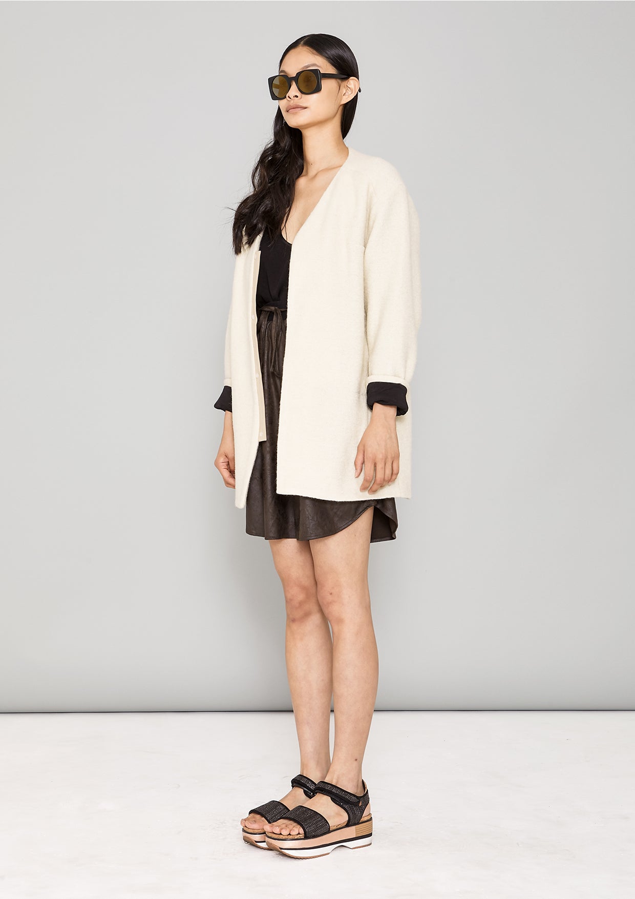 CARDIGAN - WOOL BLEND ivory - BERENIK