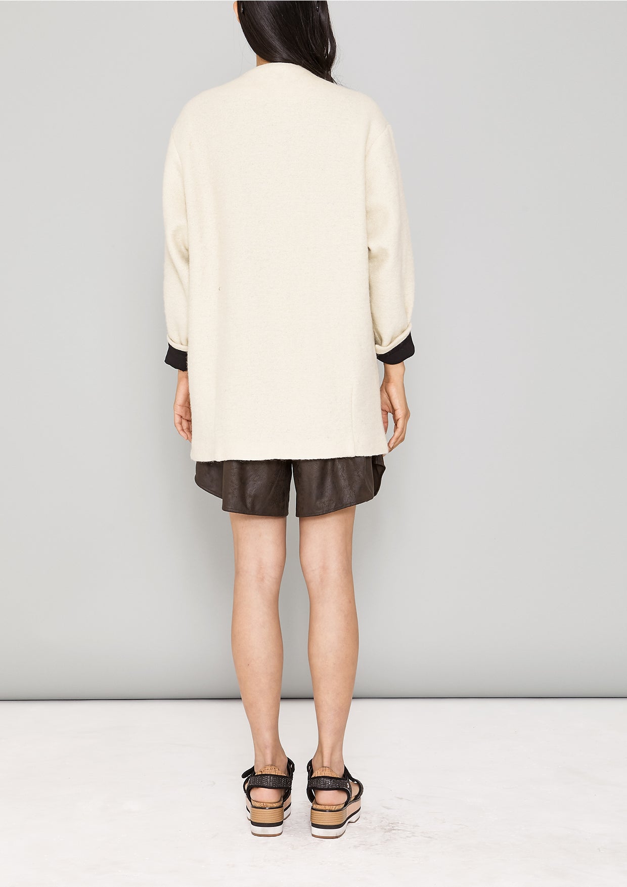 CARDIGAN - WOOL BLEND ivory - BERENIK