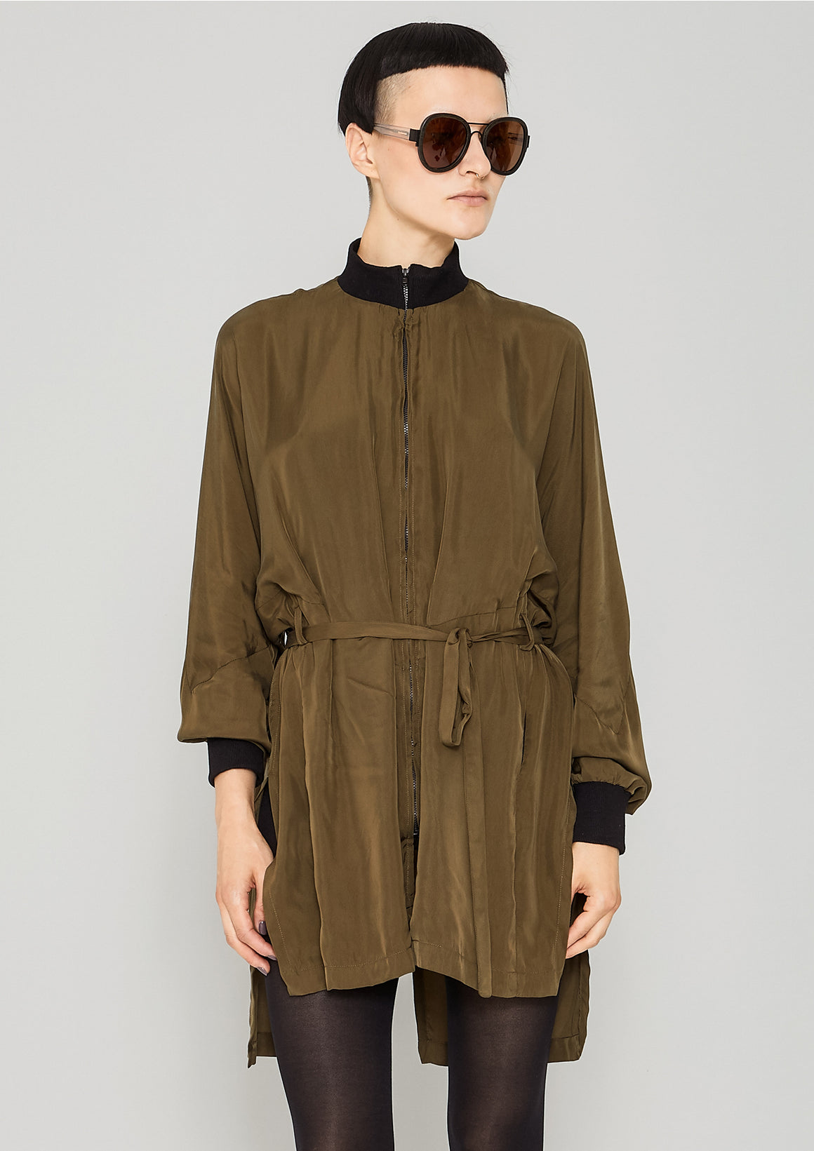 JACKET/DRESS - SILKY CUPRO khaki - BERENIK