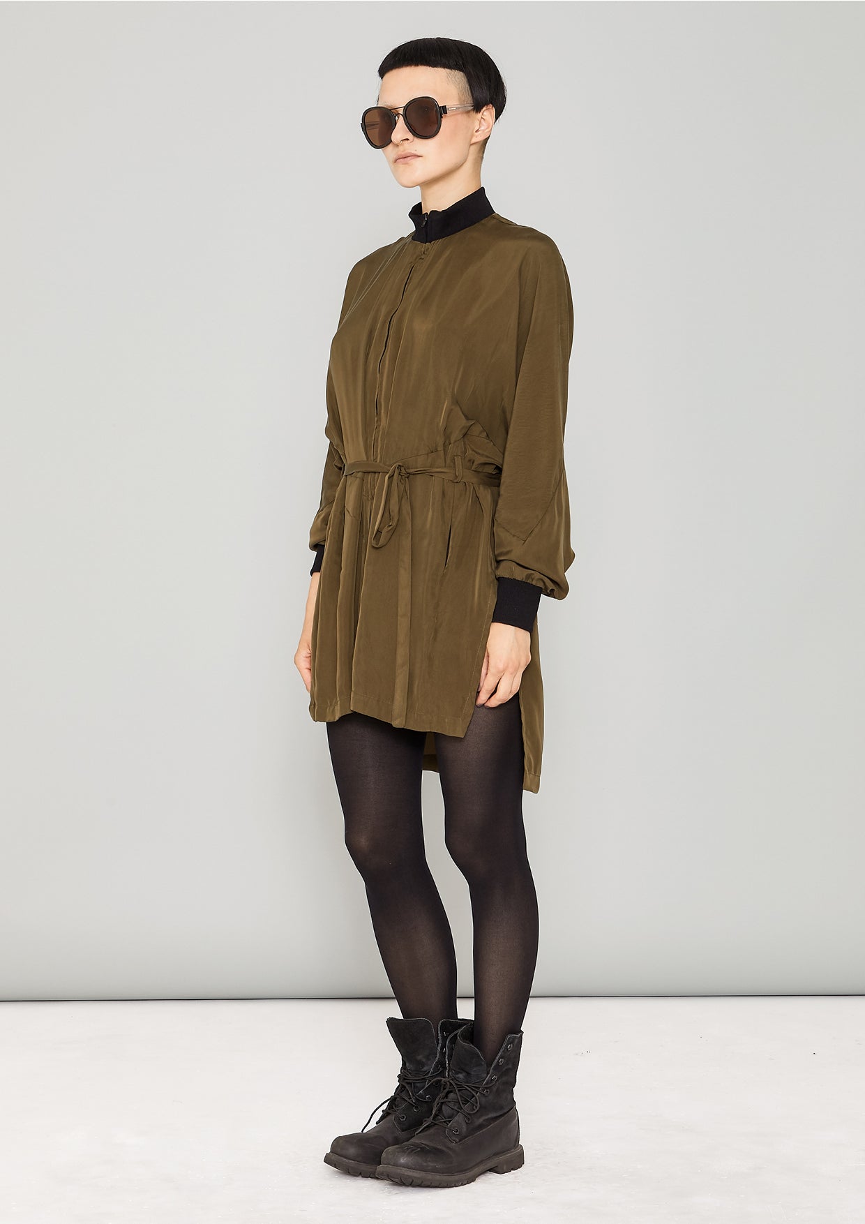 JACKET/DRESS - SILKY CUPRO khaki - BERENIK