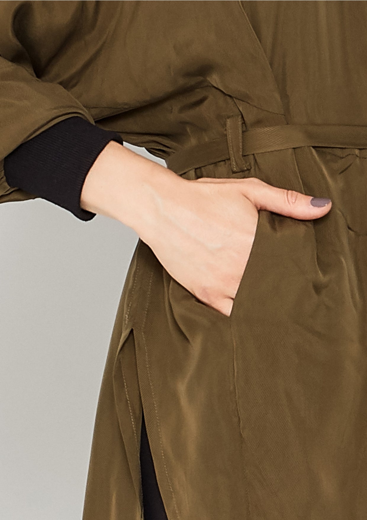 JACKET/DRESS - SILKY CUPRO khaki - BERENIK