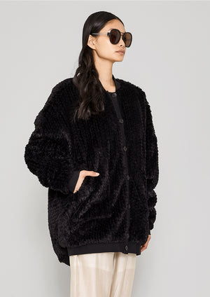 PILOT JACKET - FAUX FUR black - BERENIK