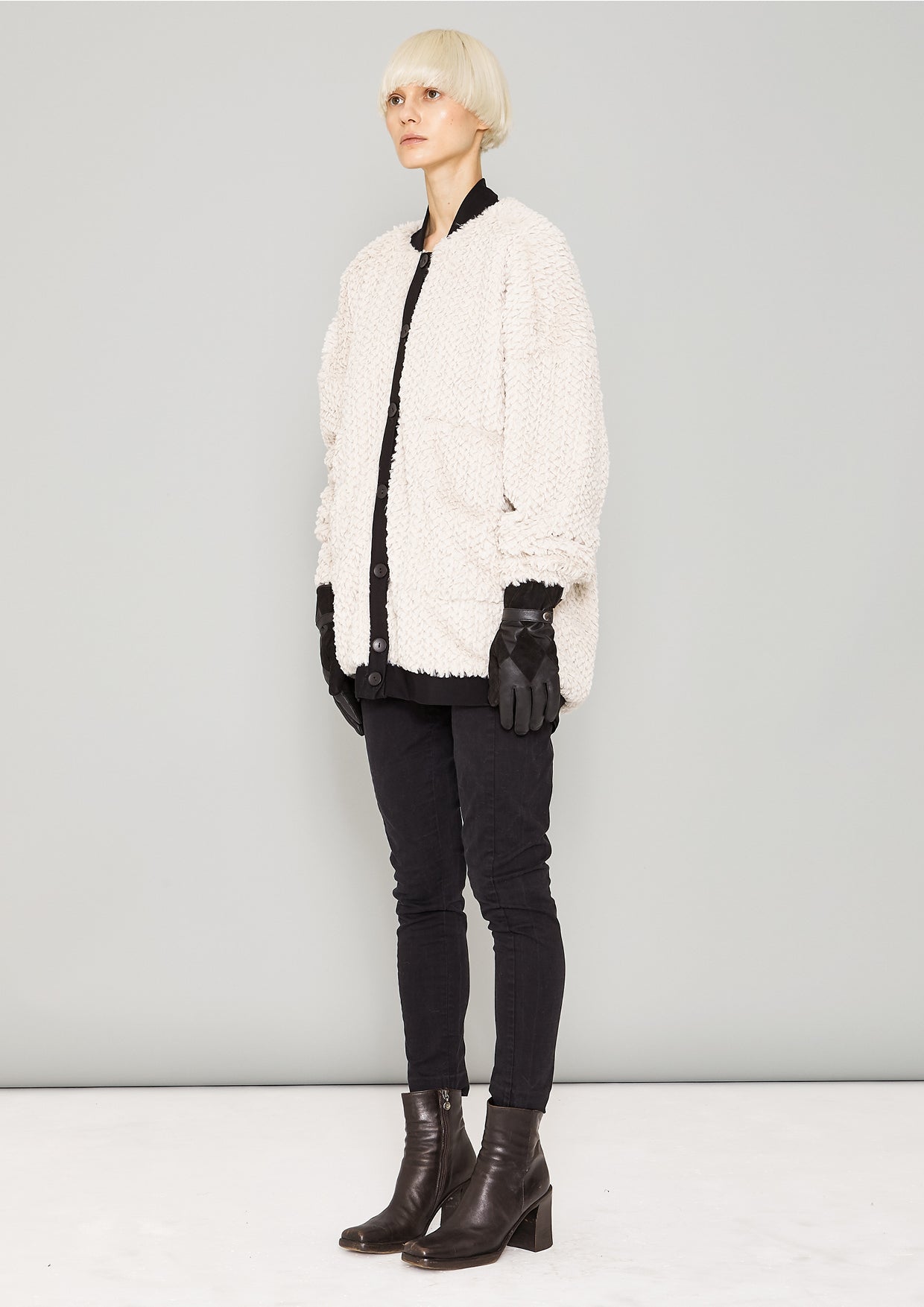 PILOT JACKET - FAUX FUR ivory - BERENIK