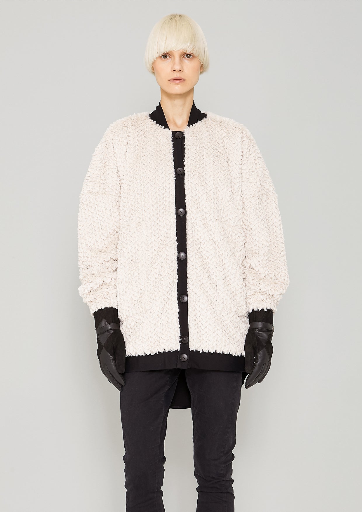 PILOT JACKET - FAUX FUR ivory - BERENIK