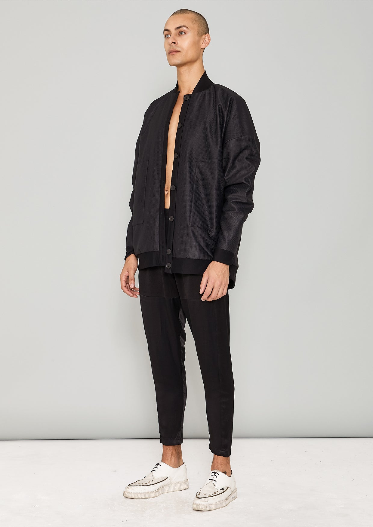 PILOT JACKET - WEATER CLOTH black / FUR LINING black - BERENIK