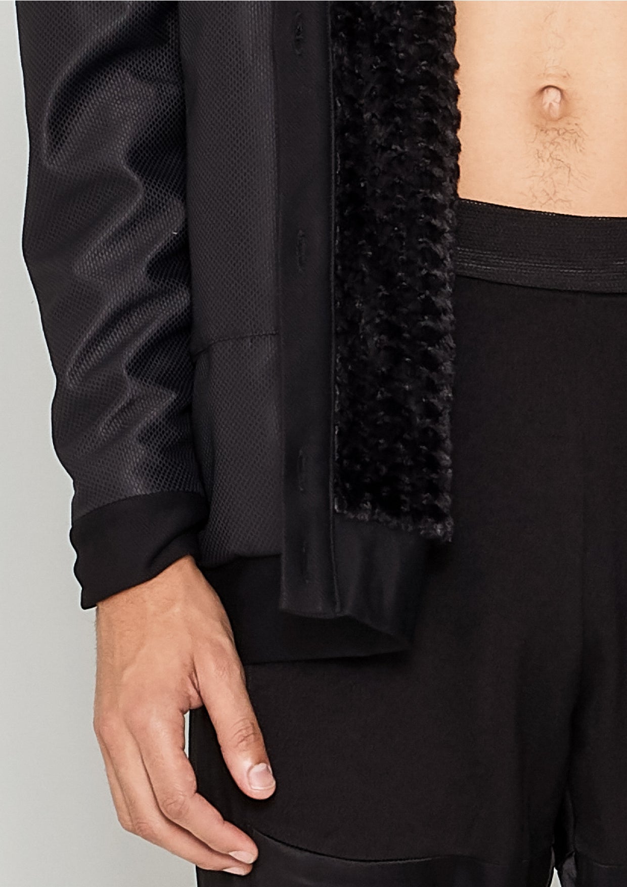 PILOT JACKET - WEATER CLOTH black / FUR LINING black - BERENIK