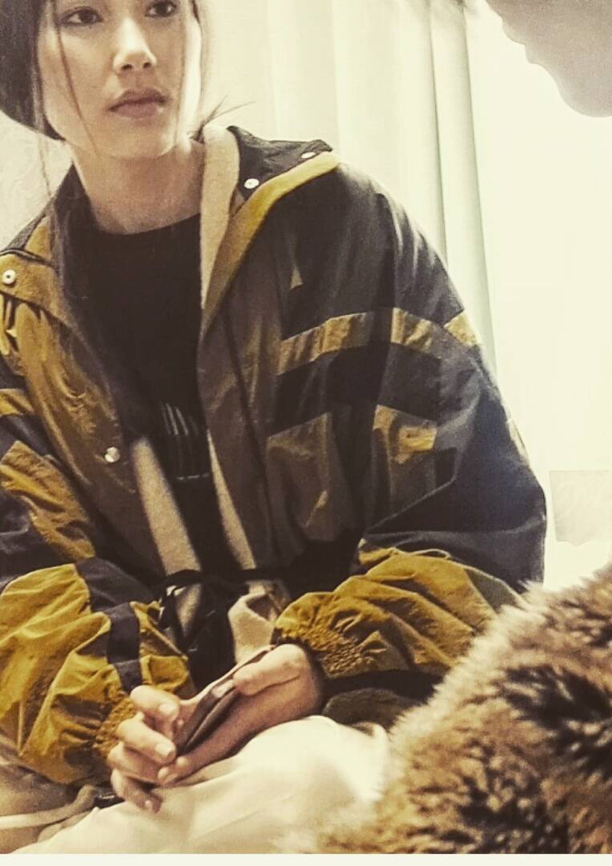 SKI JACKET - LIGHT WEIGHT WATER REPELLENT patchwork black/gold - BERENIK