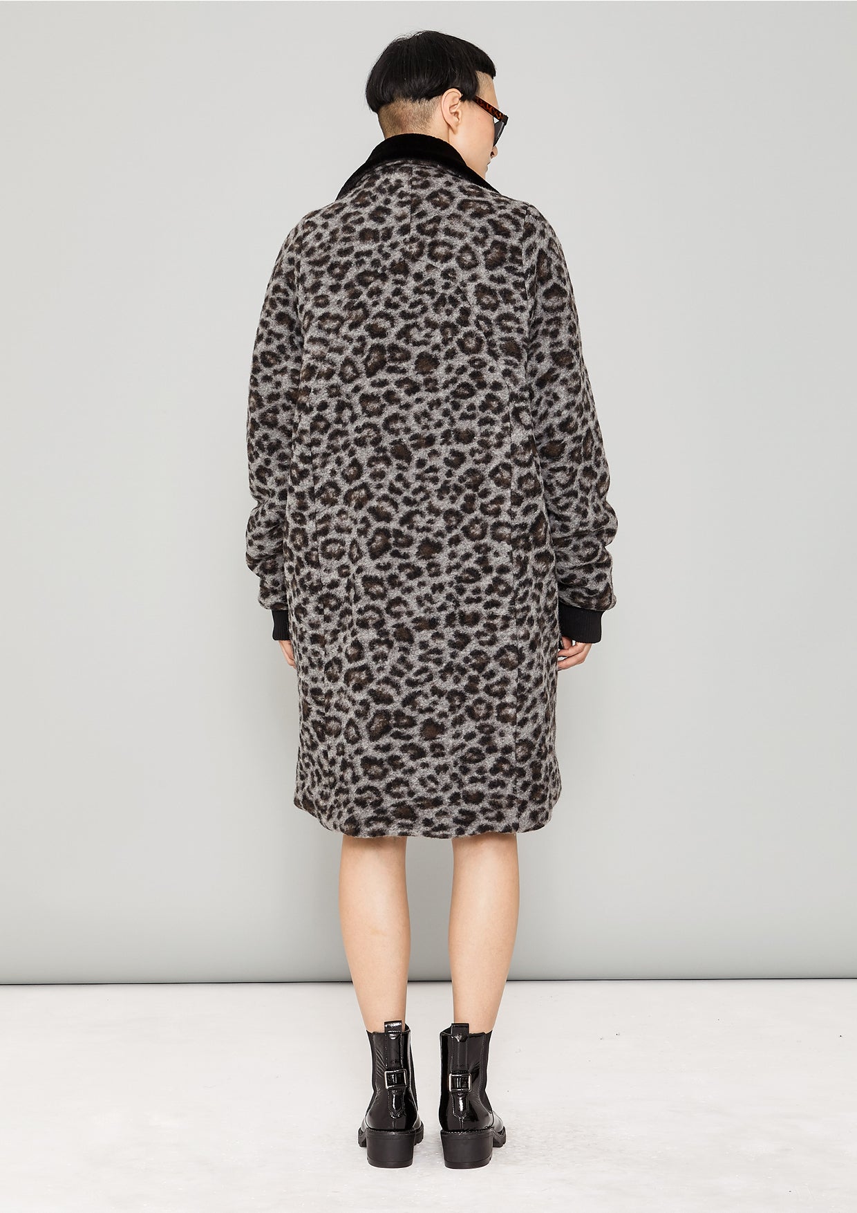 COAT FUR LINING - WOOL COATING animal print - BERENIK
