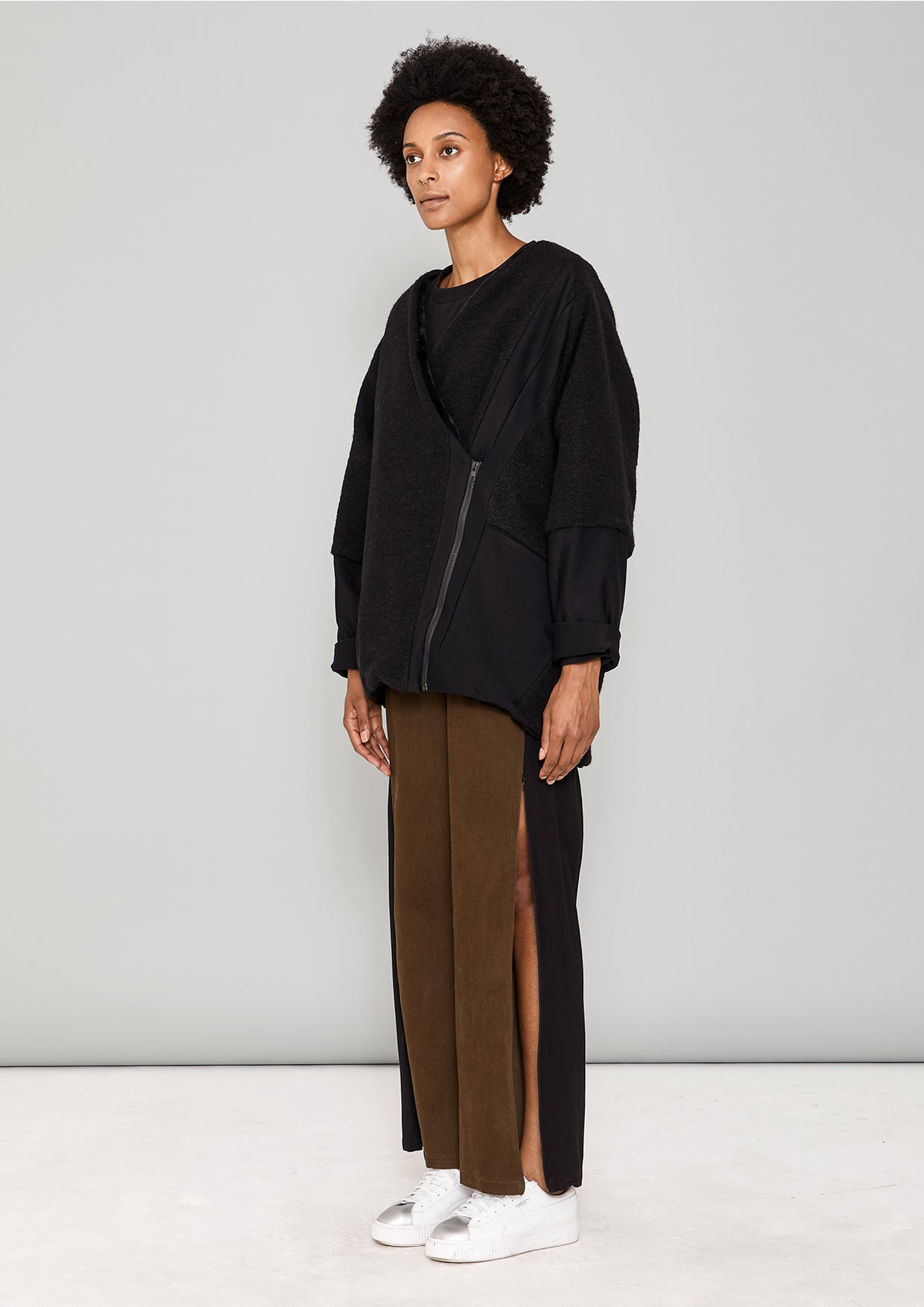 COAT ZIP - WOOL BLEND black - BERENIK