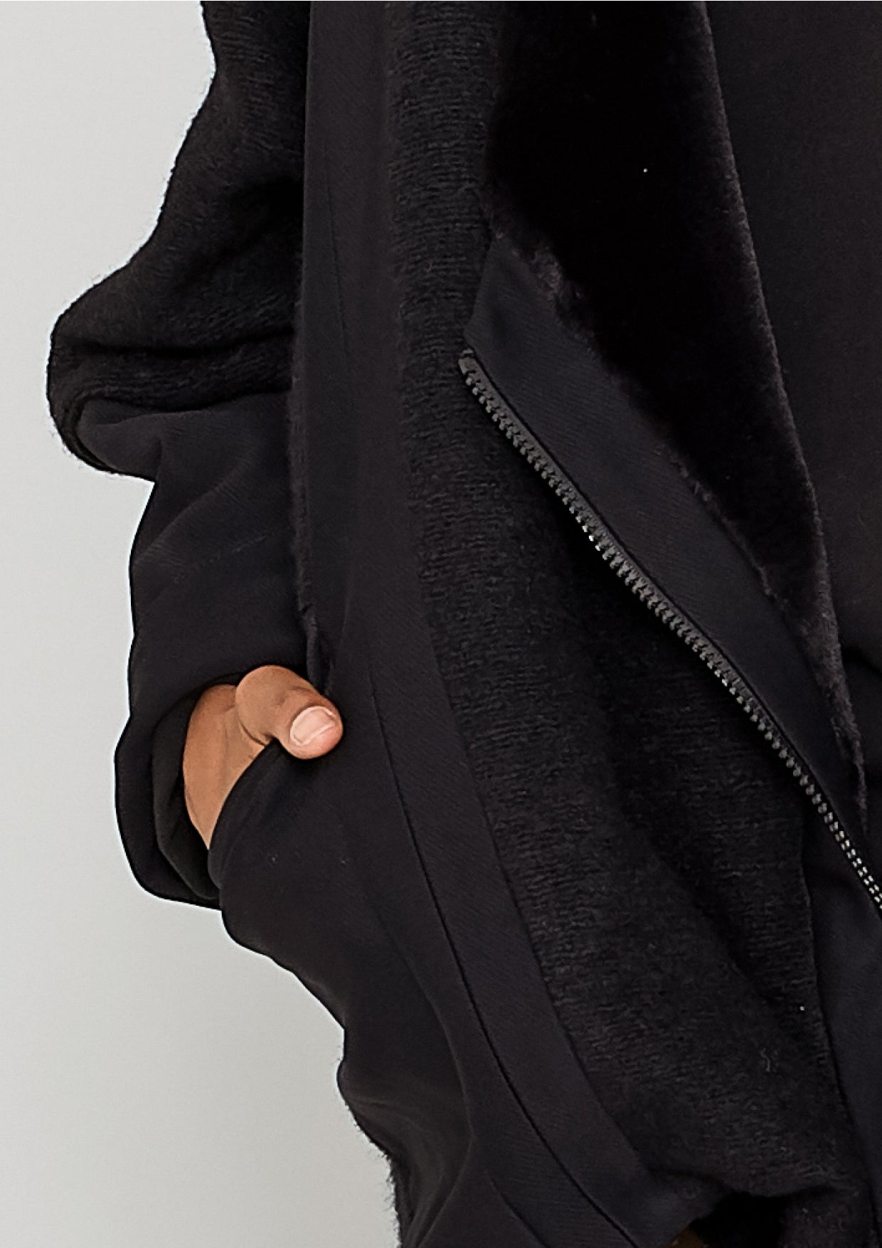 COAT ZIP - WOOL BLEND black - BERENIK