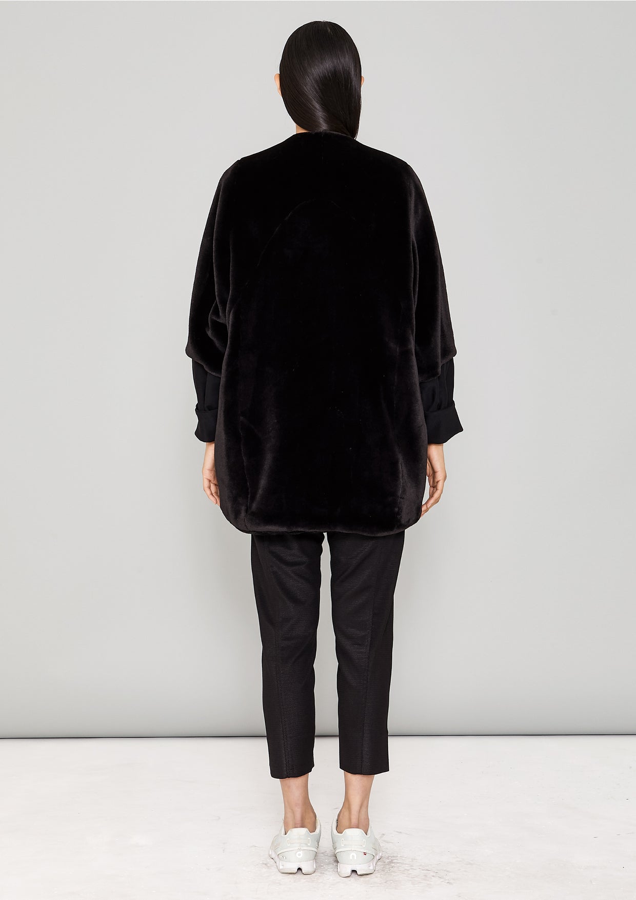 COAT ZIP - FAUX FUR black - BERENIK