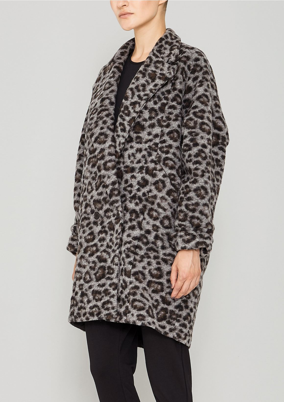 COAT - WOOL COATING animal print - BERENIK