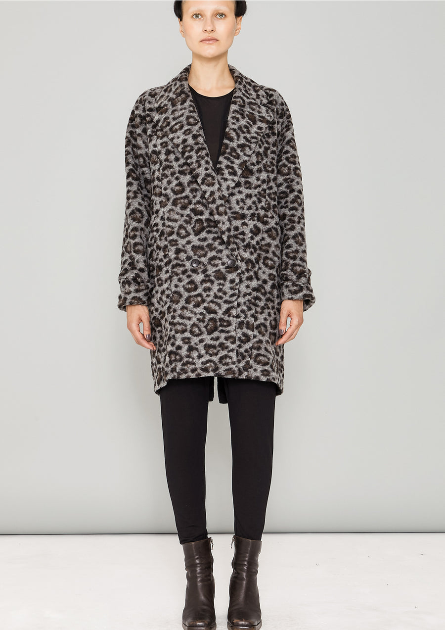 COAT - WOOL COATING animal print - BERENIK