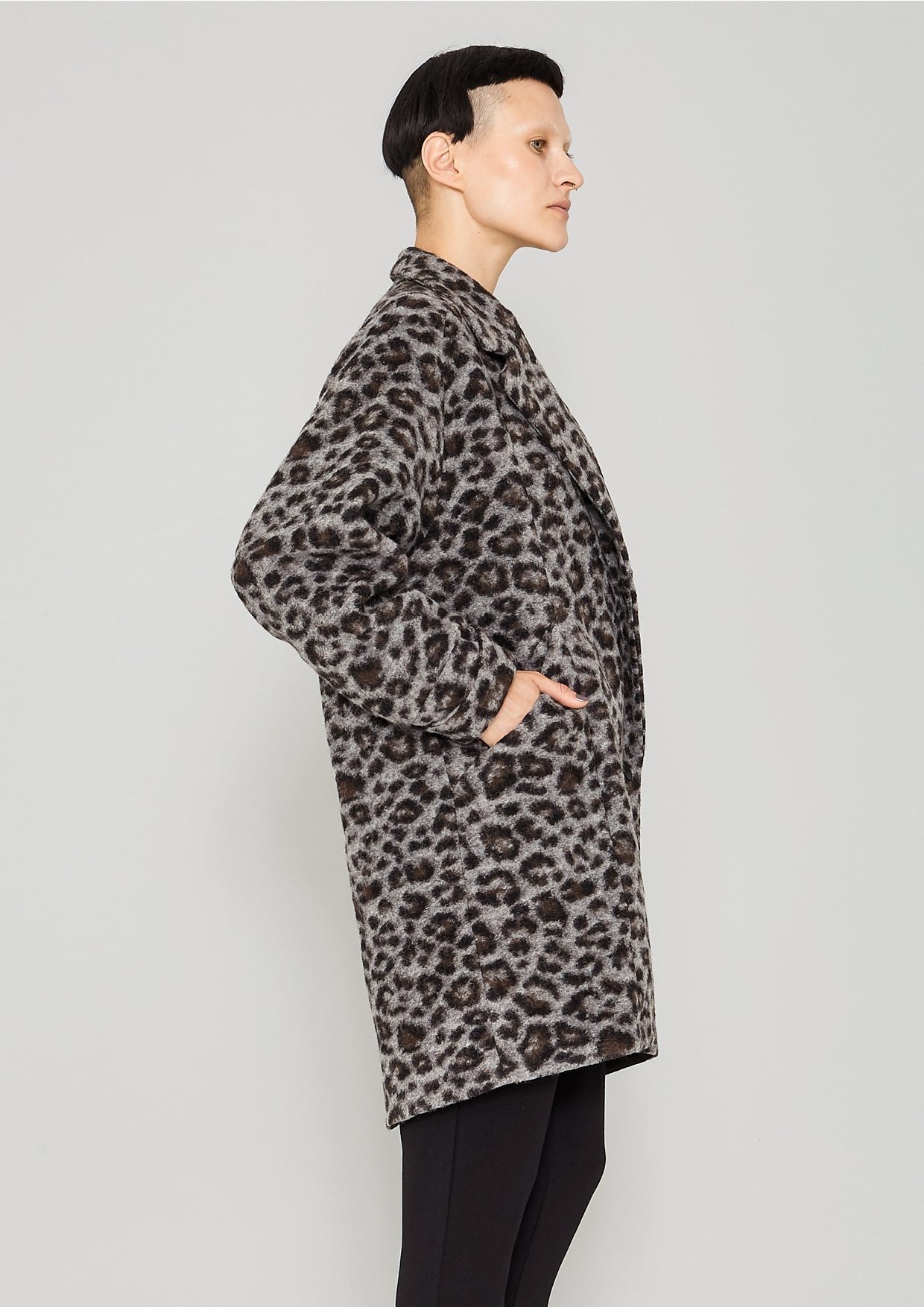 COAT - WOOL COATING animal print - BERENIK