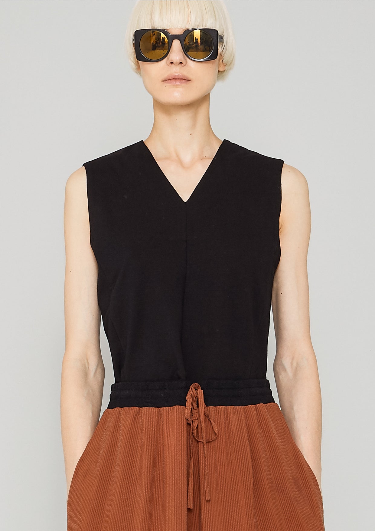 SHIRT SLEEVELESS - COTTON JERSEY black - BERENIK