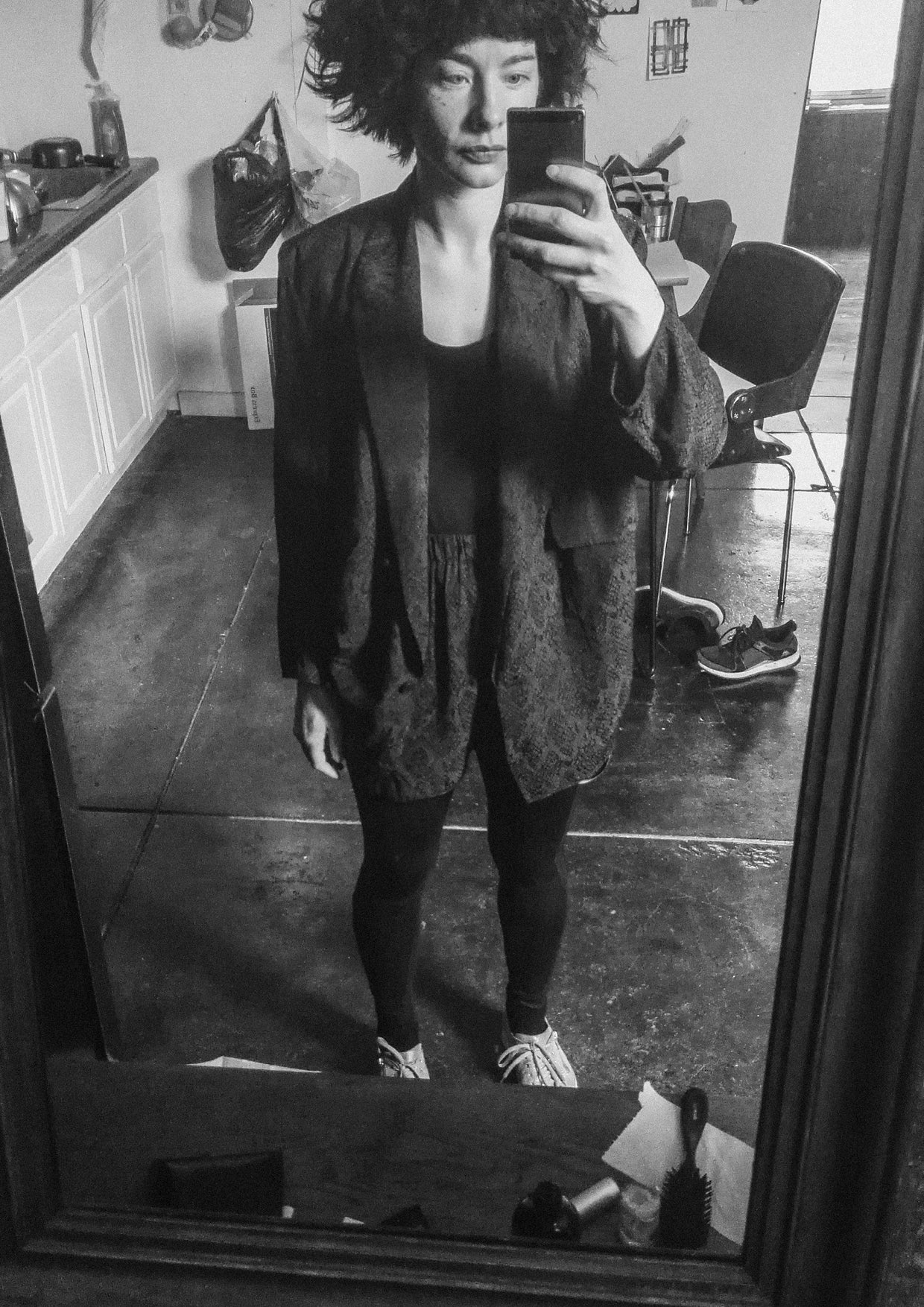 BLAZER - JACQUARD SATIN black snake - BERENIK