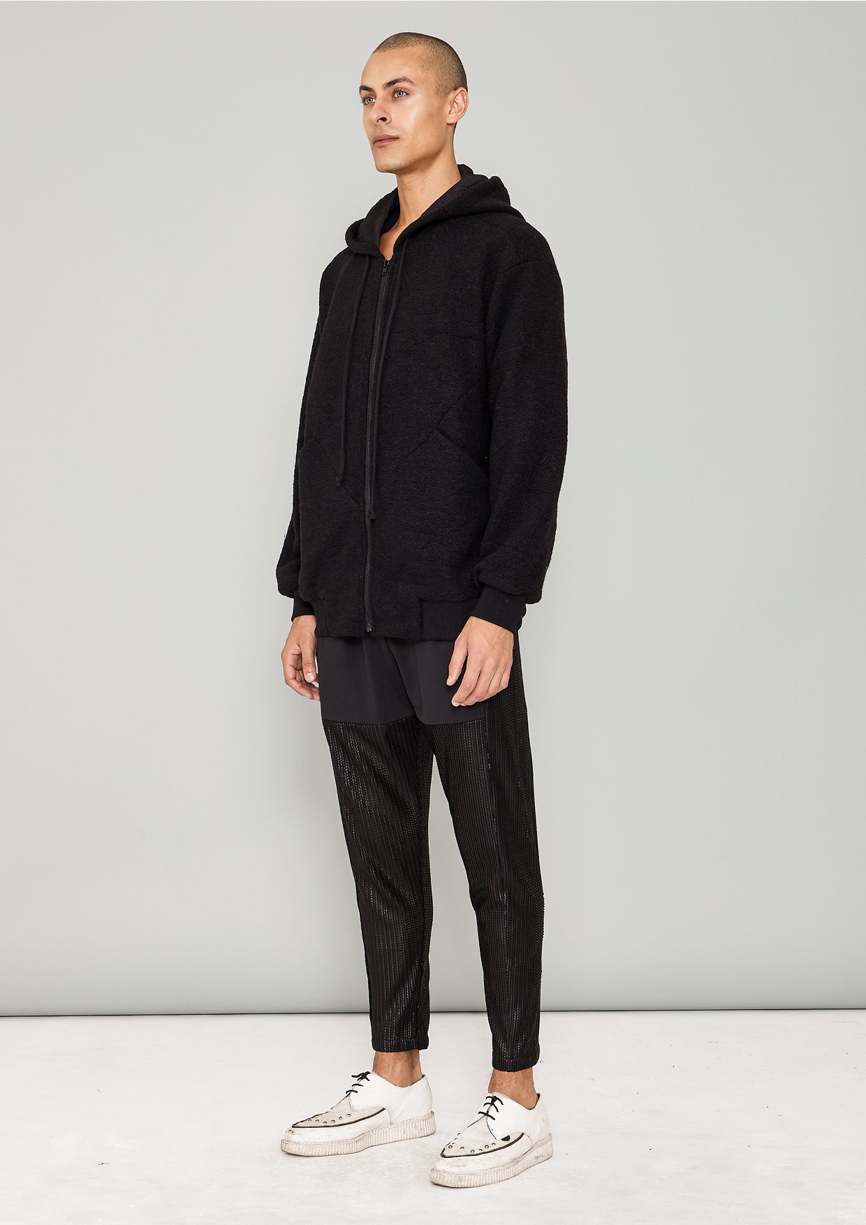 HOODIE - WOOL BLEND black - BERENIK
