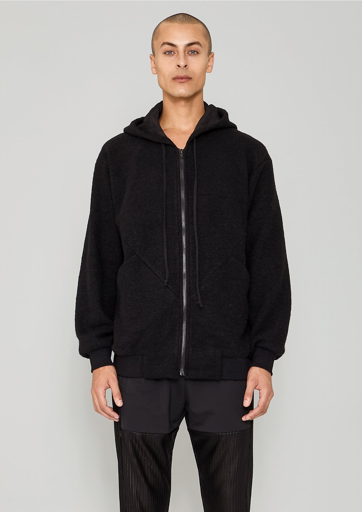 HOODIE - WOOL BLEND black - BERENIK