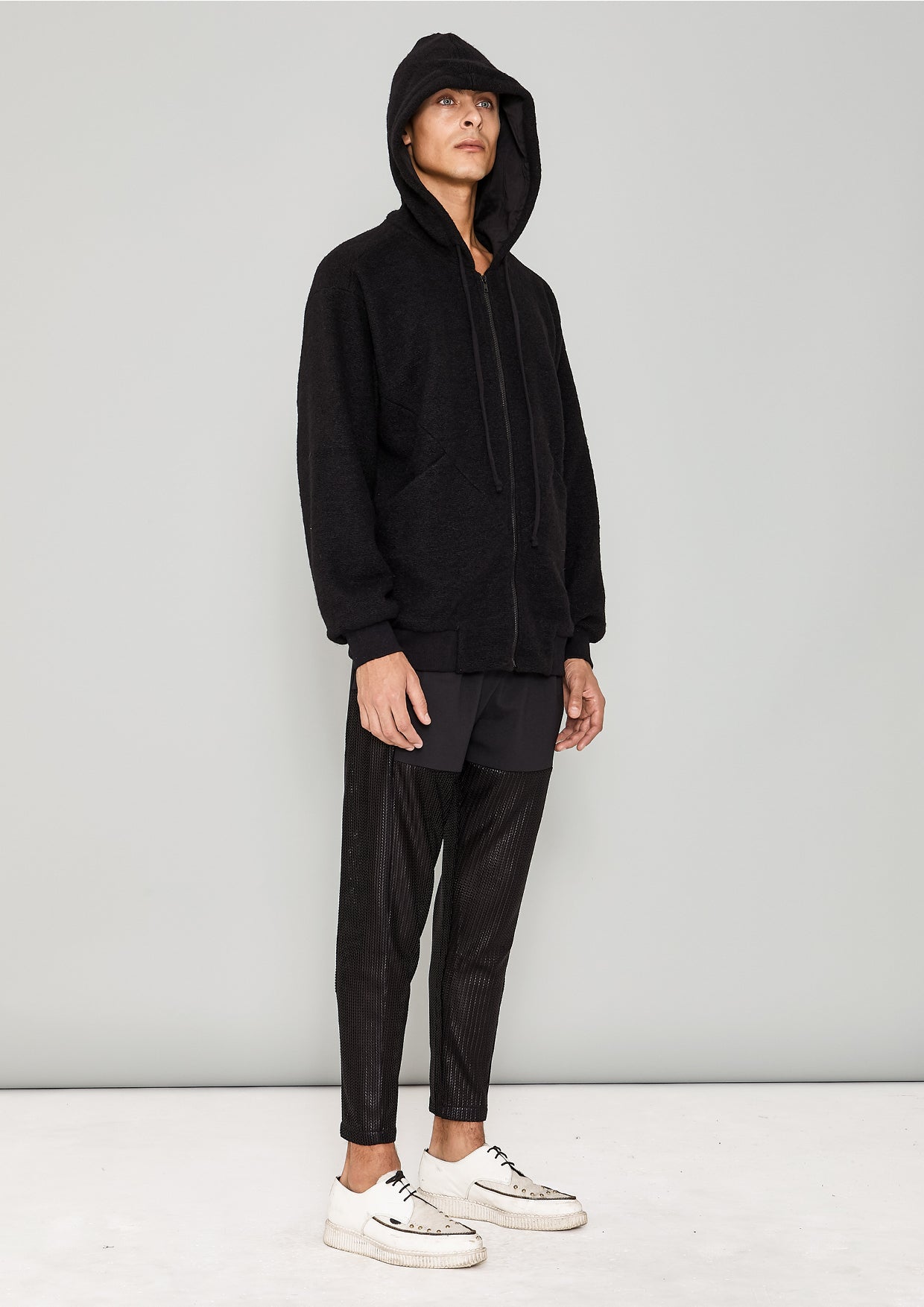 HOODIE - WOOL BLEND black - BERENIK