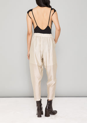 PANTS LOOSE ELASTIC - SILKY TENCEL LIGHT creme - BERENIK