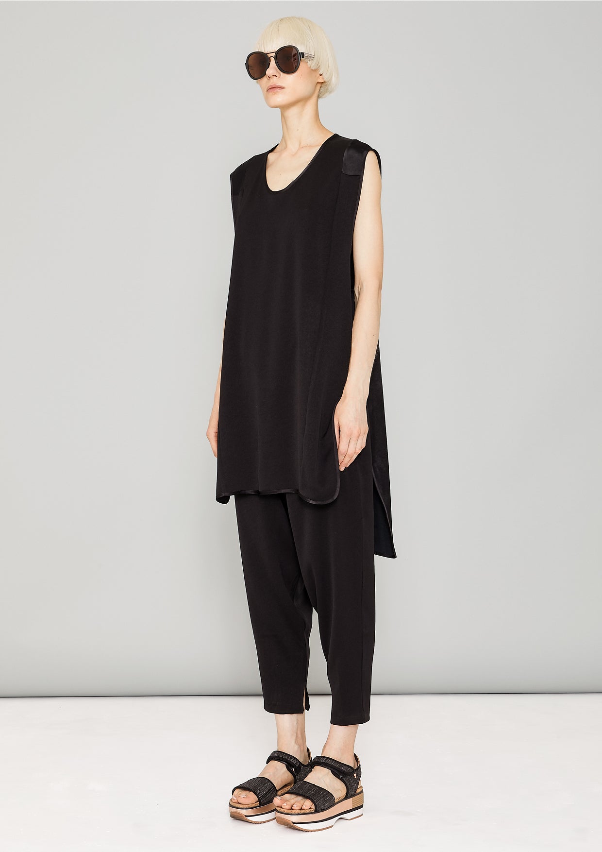 PANTS LOOSE ELASTIC - HEAVY DRAPING black - BERENIK