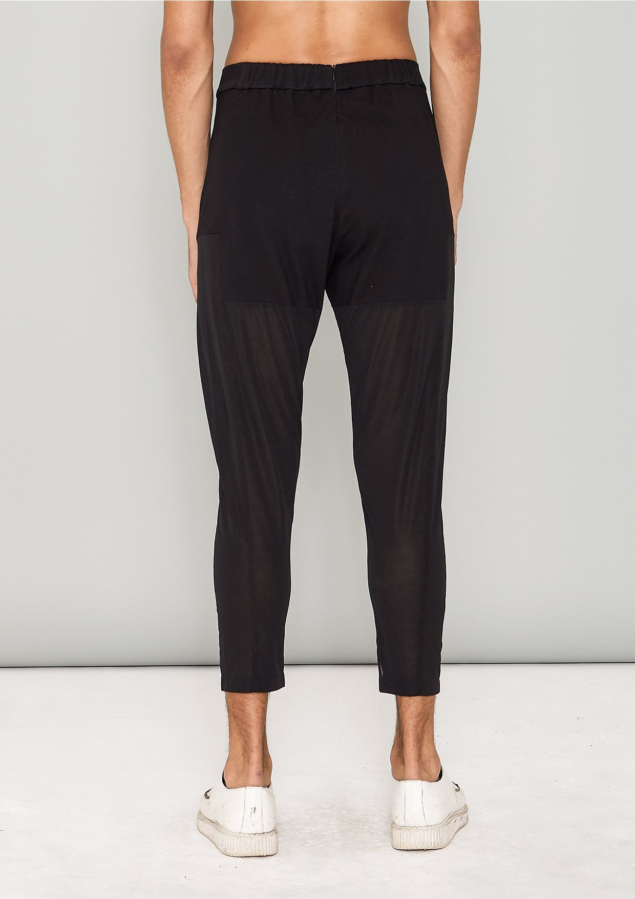 PANTS PATCHWORK - COTTON JERSEY black transparent/opaque - BERENIK