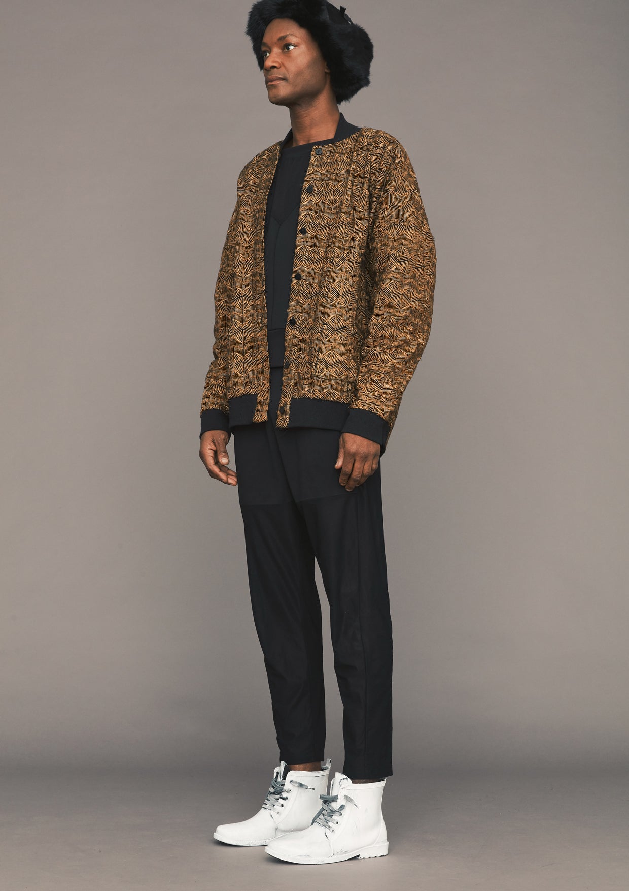 PANTS PATCHWORK - COTTON JERSEY black transparent/opaque - BERENIK