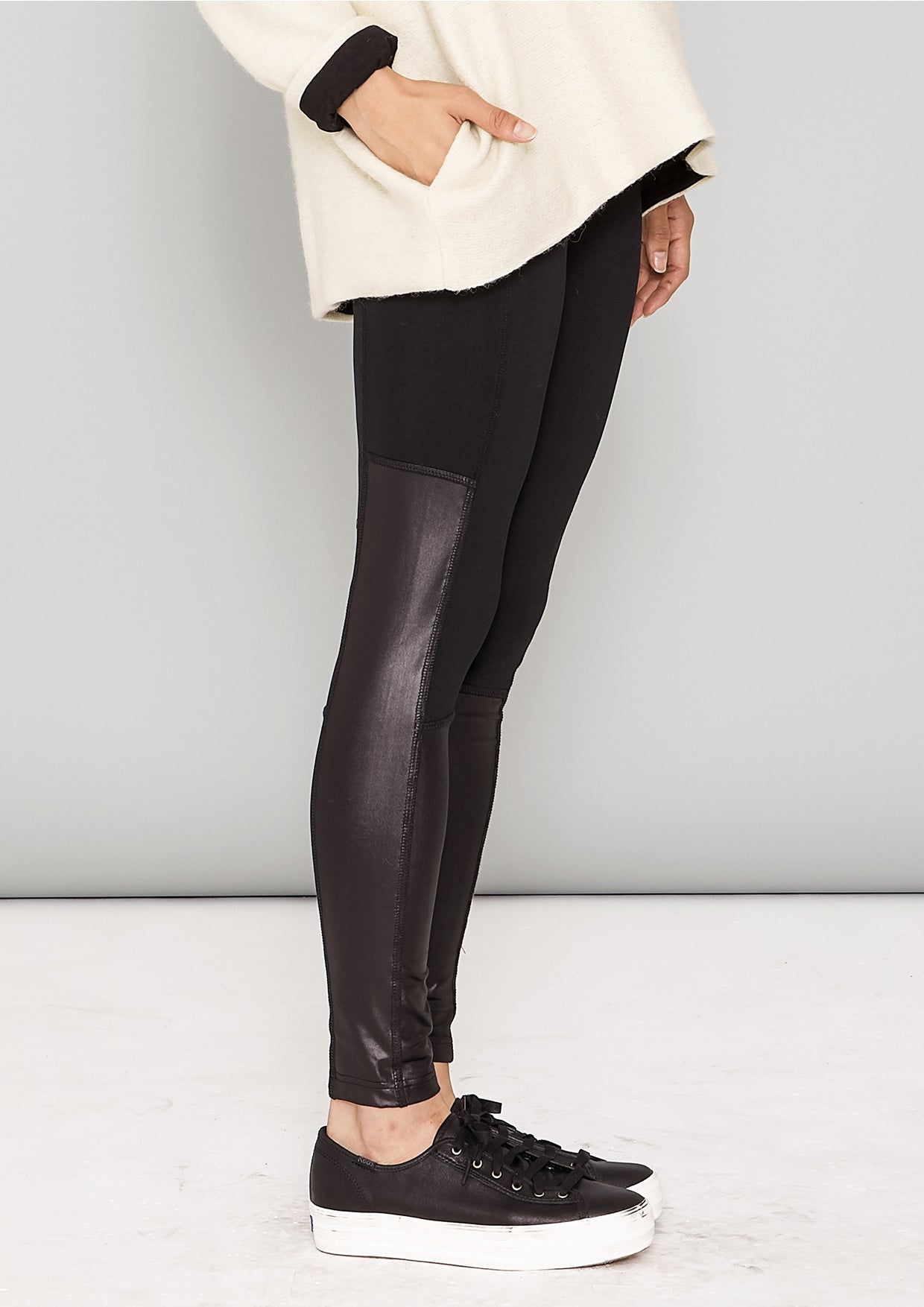 LEGGINGS - black mat/shiny - BERENIK