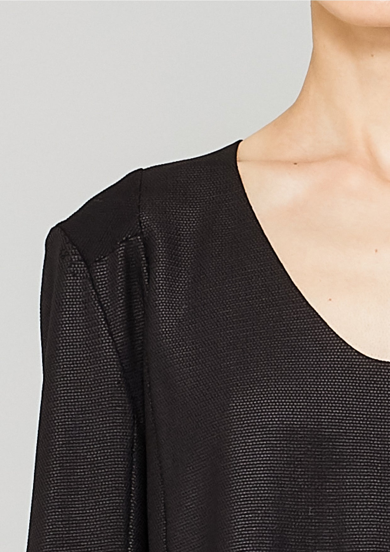 SWEATER/DRESS SIDE ZIP - FANCY TECH LACES black shiny - BERENIK