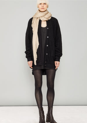 SWEATER/DRESS SIDE ZIP - FANCY TECH LACES black shiny - BERENIK