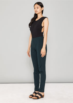 PANTS HIGH WAIST SKINNY - HEAVY STRETCH dark green - BERENIK