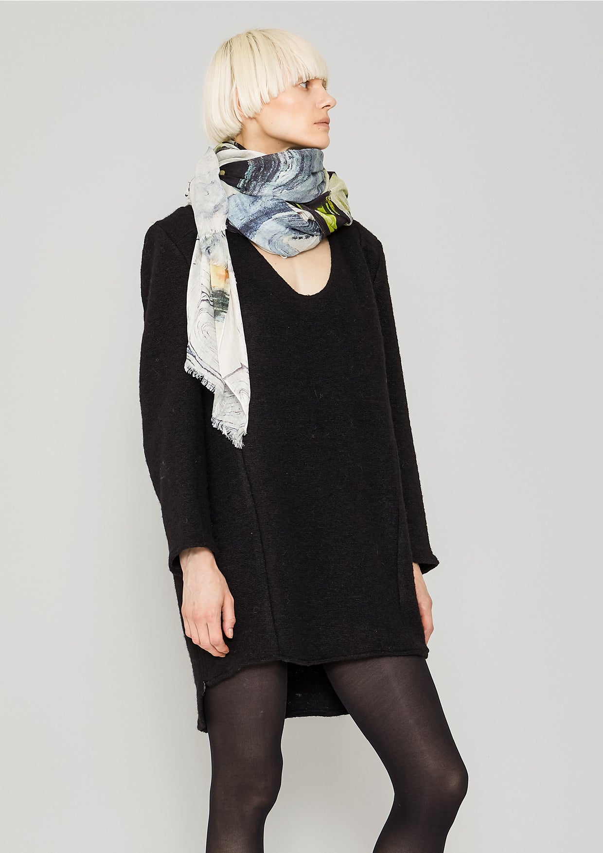 SWEATER/DRESS SIDE ZIP - WOOL BLEND black - BERENIK