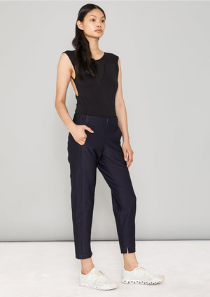 TROUSERS STRETCH - JACQUARD STRETCH dark blue - BERENIK