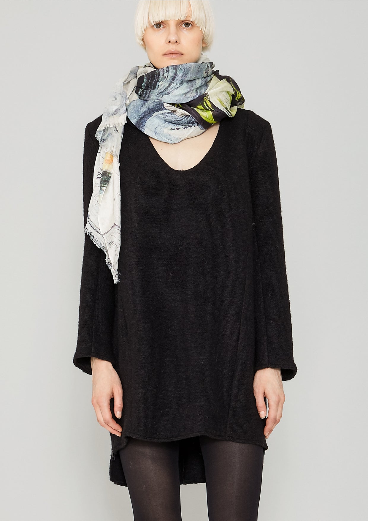 SWEATER/DRESS SIDE ZIP - WOOL BLEND black - BERENIK