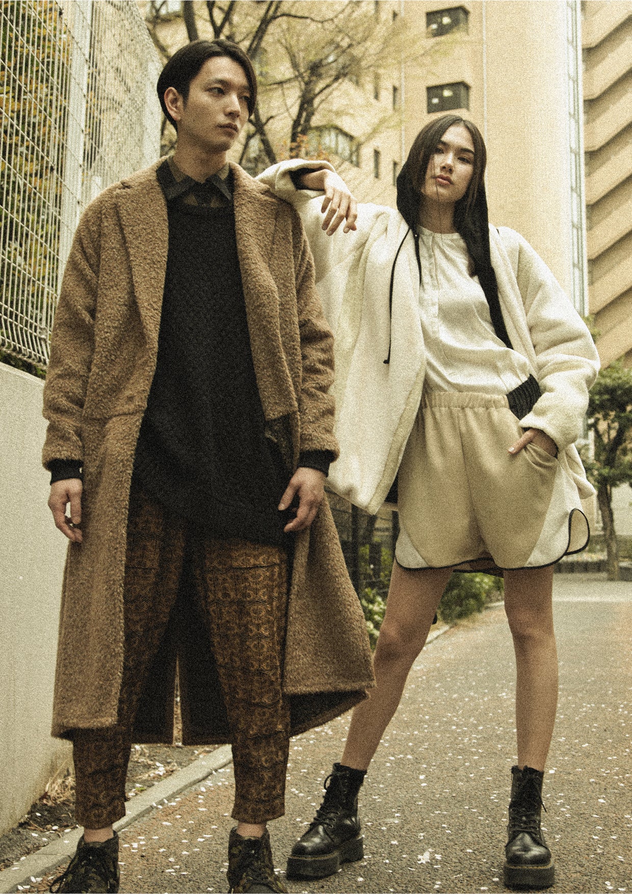 SHORTS - PATCHWORK beige/black/white - BERENIK