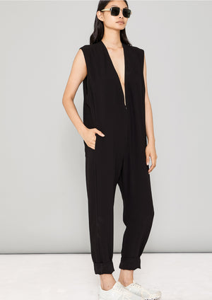 JUMPSUIT SLEEVELESS - HEAVY DRAPING black - BERENIK