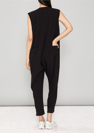 JUMPSUIT SLEEVELESS - HEAVY DRAPING black - BERENIK