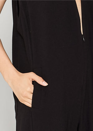 JUMPSUIT SLEEVELESS - HEAVY DRAPING black - BERENIK