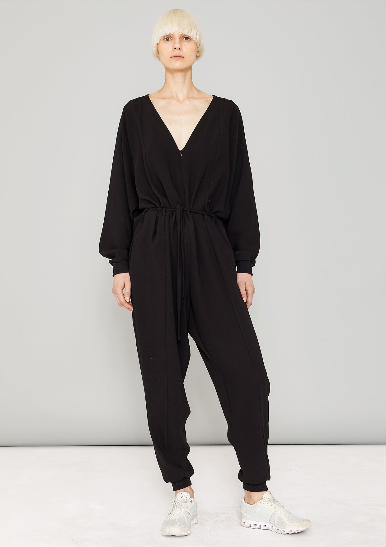 JUMPSUIT LONG OVERSIZED - HEAVY DRAPING black - BERENIK