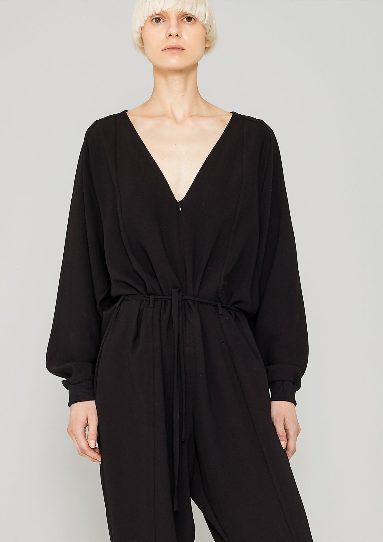 JUMPSUIT LONG OVERSIZED - HEAVY DRAPING black - BERENIK