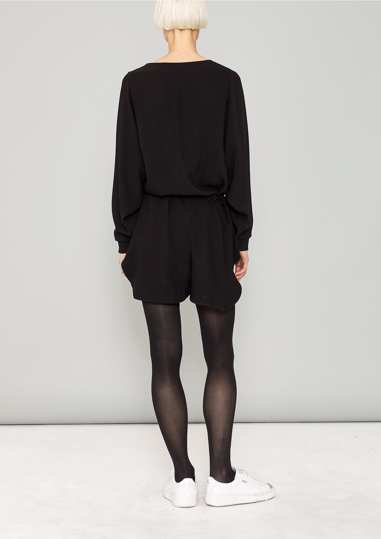 JUMPSUIT SHORT OVERSIZED -  HEAVY DRAPING black - BERENIK