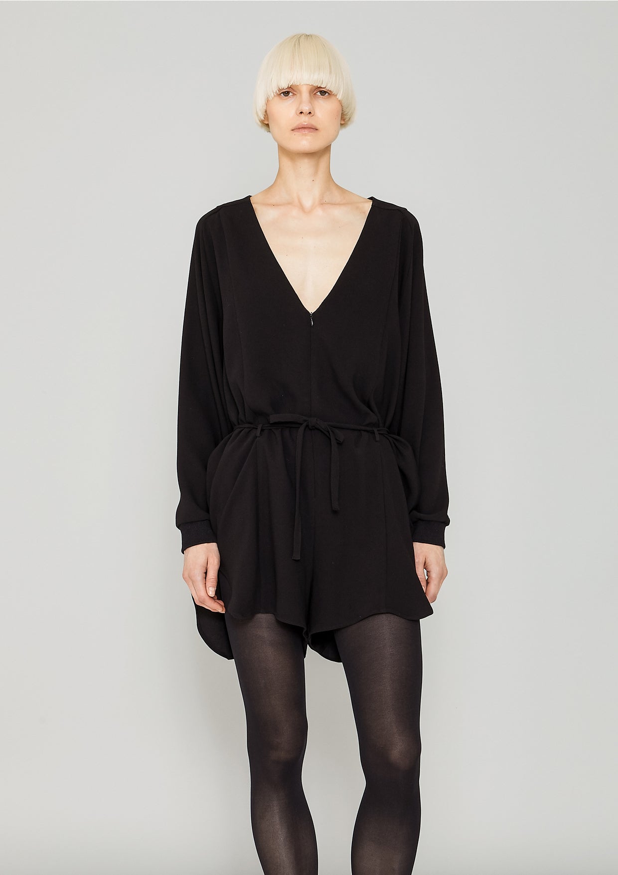 JUMPSUIT SHORT OVERSIZED -  HEAVY DRAPING black - BERENIK
