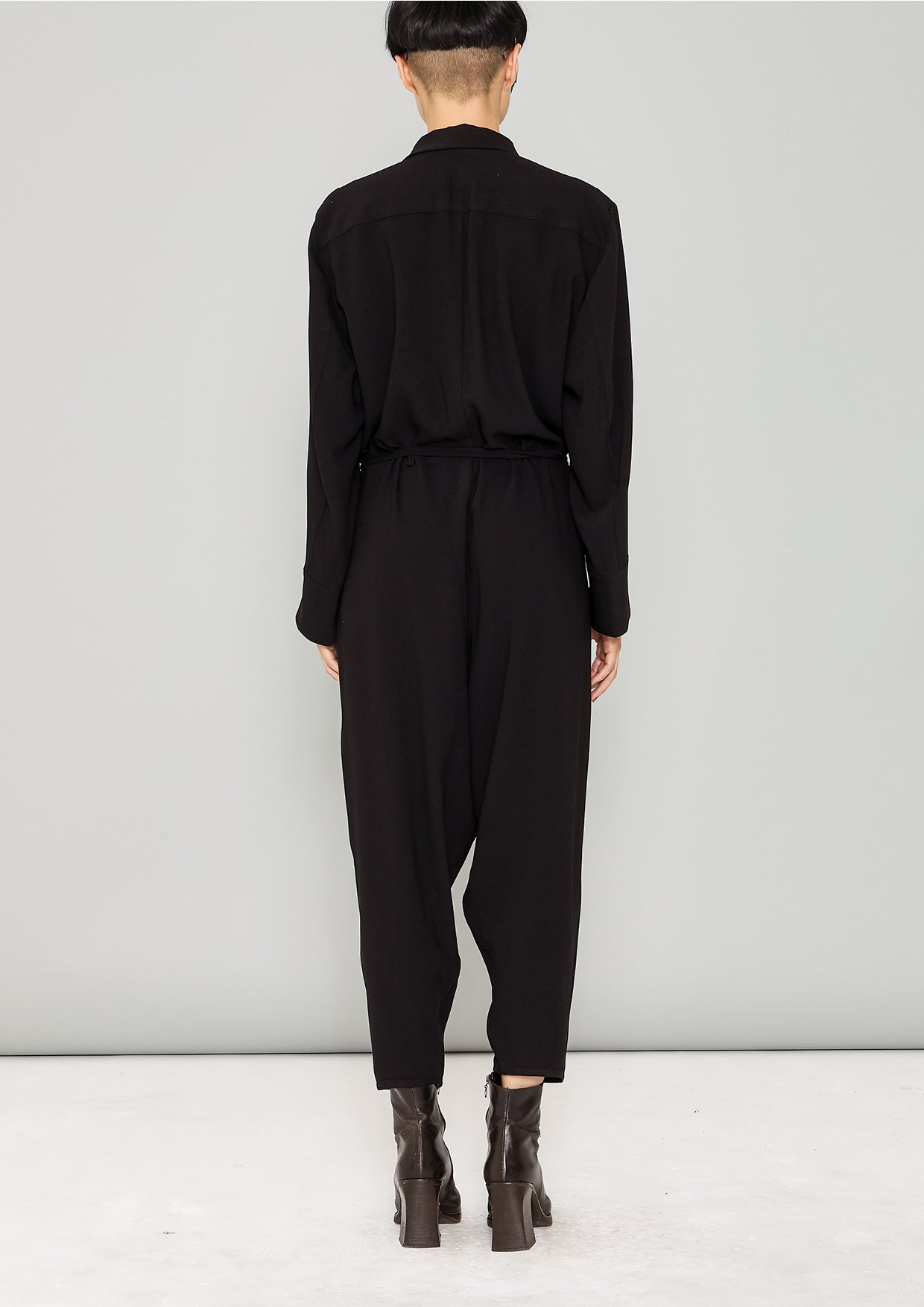 JUMPSUIT REVERS LONG - HEAVY DRAPING black - BERENIK