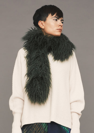 Green faux fur scarf discount