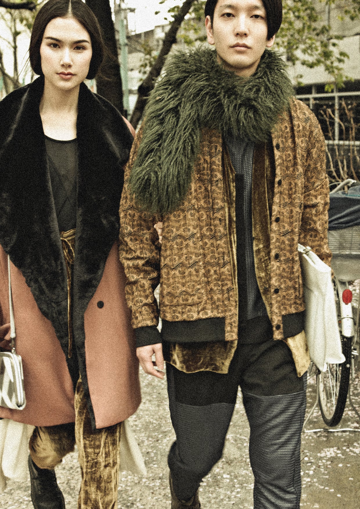 SCARF - FAUX FUR SHAGGY dark green - BERENIK