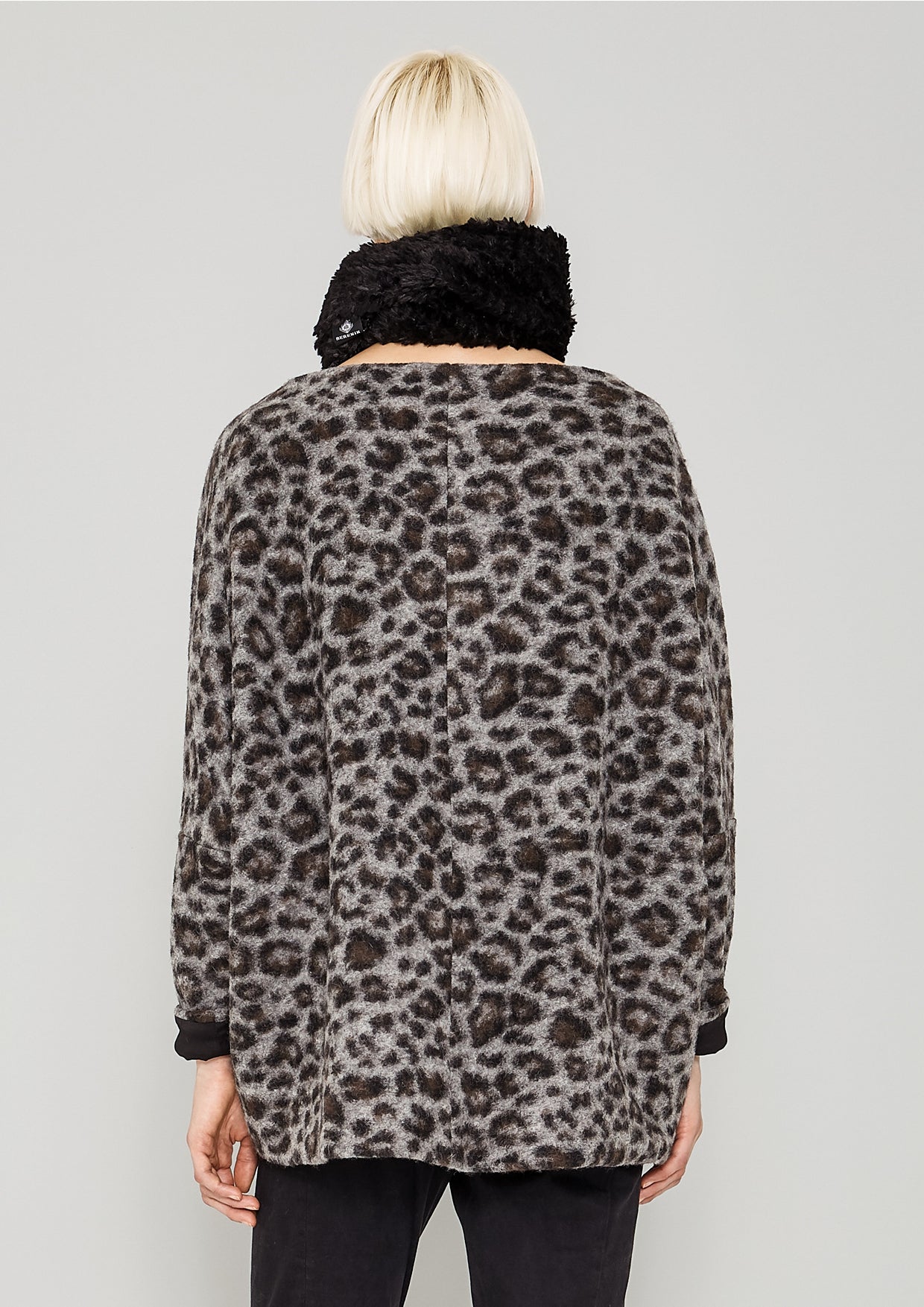 SCARF - FAUX RHOMB FUR black - BERENIK