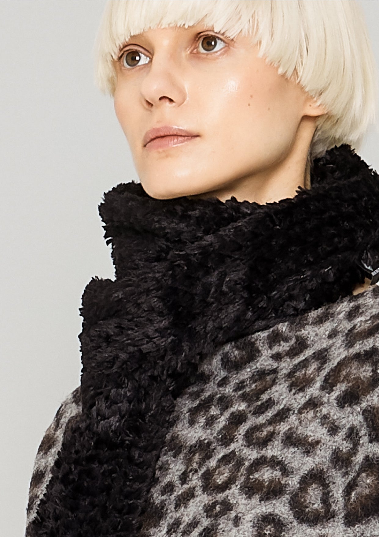 SCARF - FAUX RHOMB FUR black - BERENIK